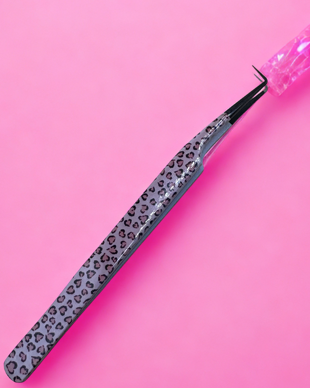 Pink Cheetah Tweezers | Lash Extensions Supplies| Dollz Mink